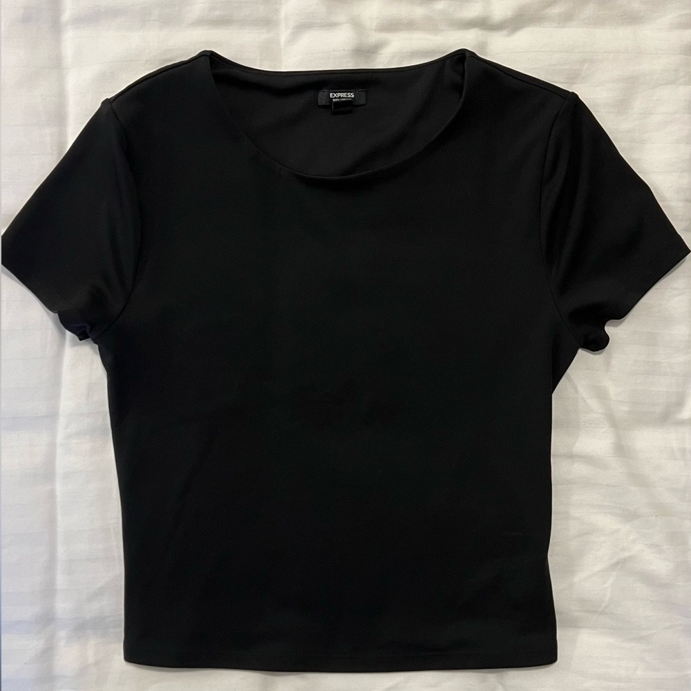 Body Contour Compression Crew Neck Short Sleeve Crop Top